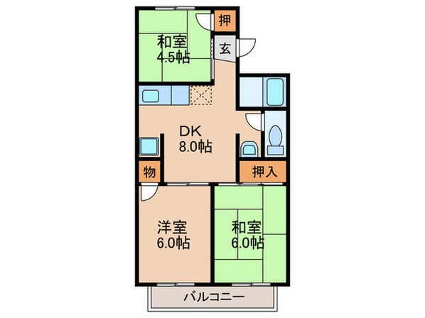 セジュ－ル来福Ａ棟の物件間取画像